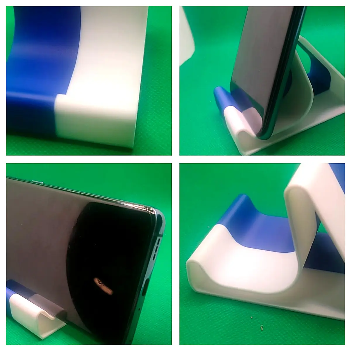 Phone Stand Minimalist Blue White Phone Holder Adjustable Desktop Stand Mobile Phone Support Bracket Accessory Holder