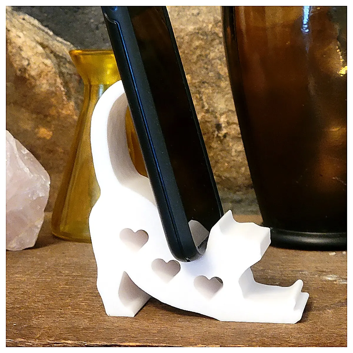 Cat Phone Stand Simple Design Cat Holder Pet Stand Mobile Phone Support Cat Accessories Feline Support