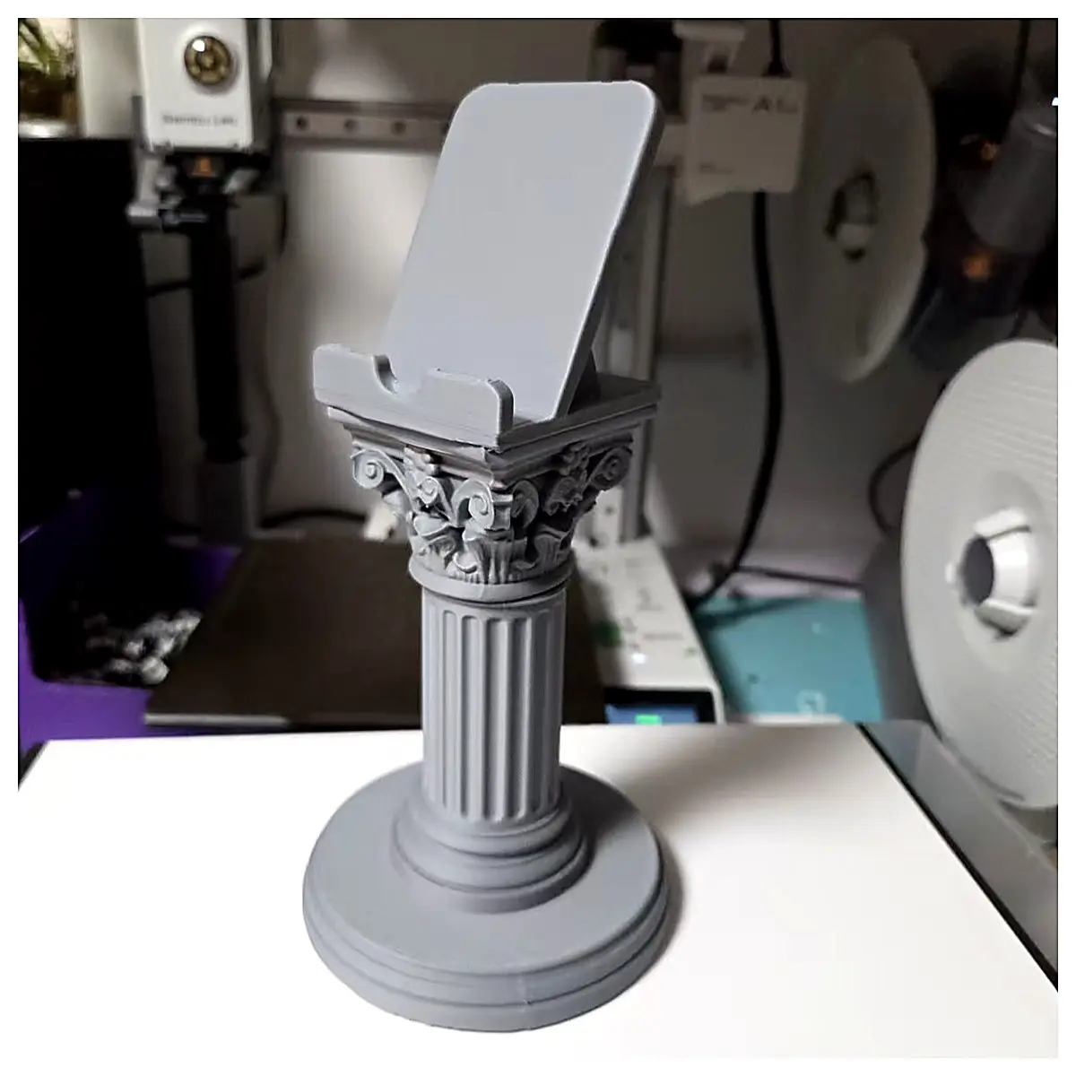 Retro Roman Column Phone Stand Desktop Holder Phone Stand Accessory Adjustable Angle Office Car Mount Support