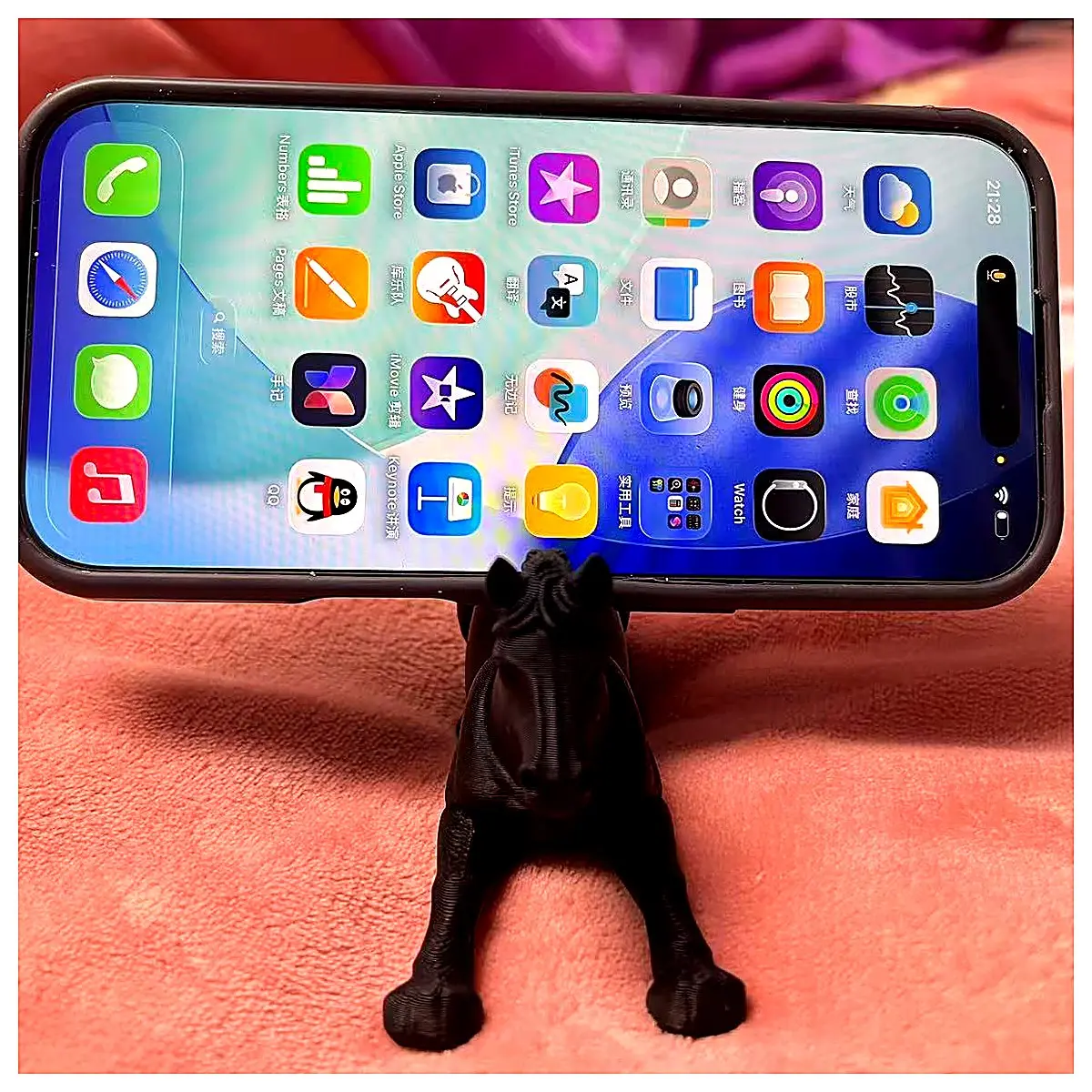 Phone Holder Black Horse Year Car Desktop Mount Holder Phone Stand Accessory Bracket Support