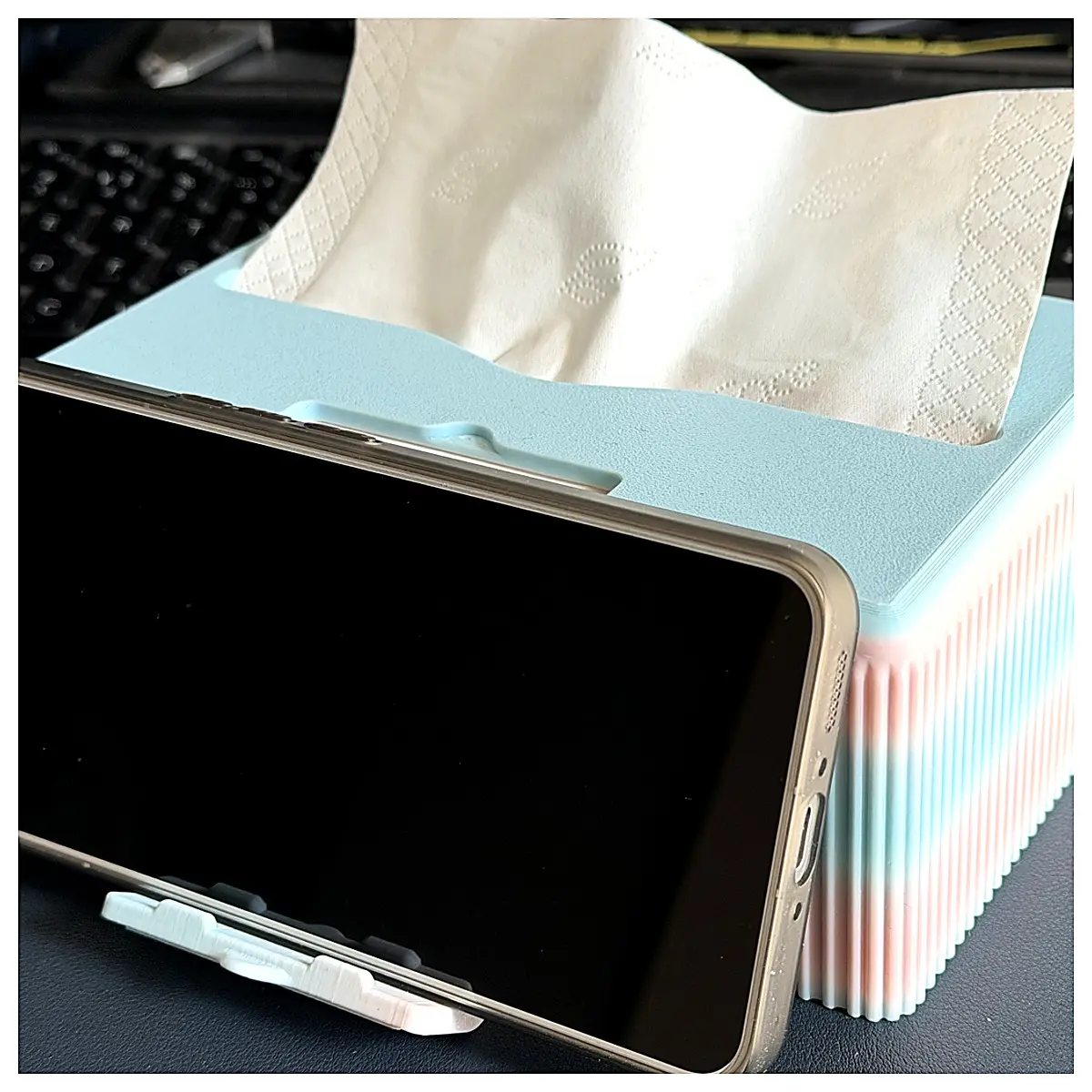 Tissue Box Phone Stand Mobile Phone Holder Stand Desk Phone Support Adjustable Phone Mount Accessory