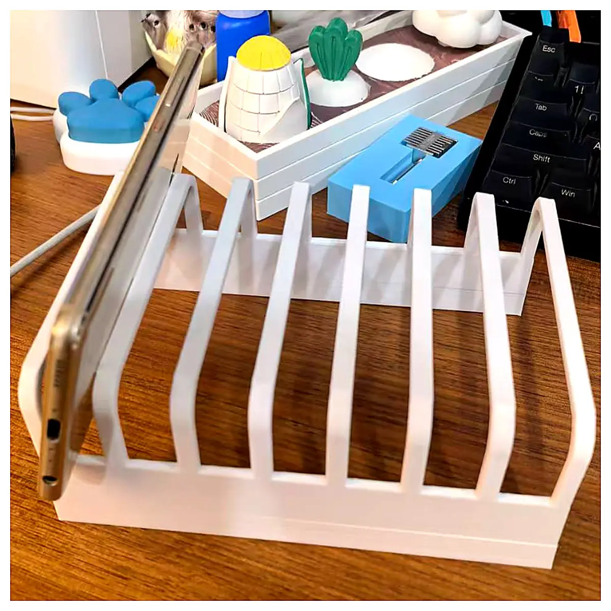 Mobile Phone Holder 7 Slot Organizer Stand Phone Case Accessory Phone Bracket Mobile Storage Compatible All Phones