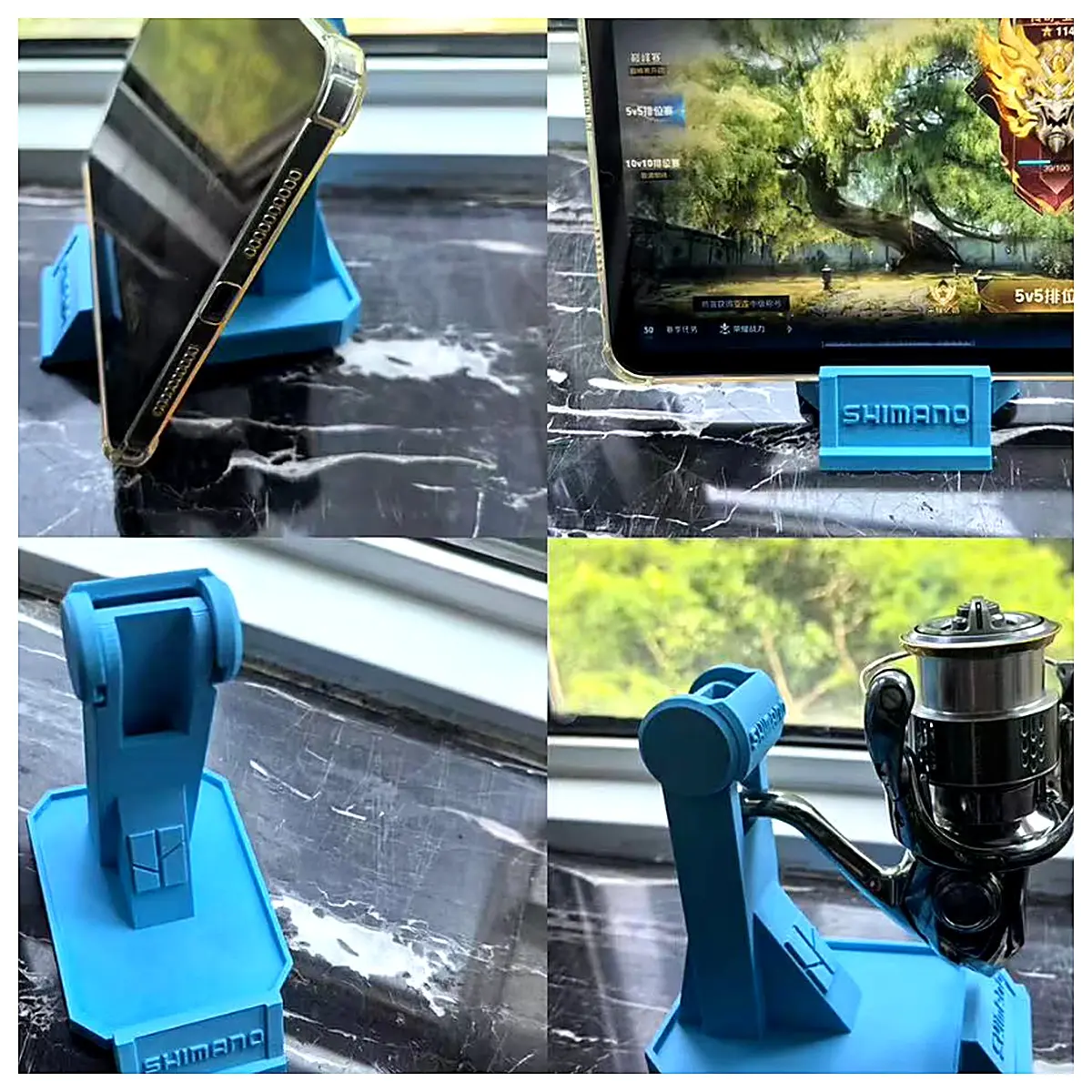 Lure Fishing Reel Stand Multi Function Phone Tablet Holder Fishing Accessory Portable Display Stand Outdoor Leisure Support Tackle Accessory