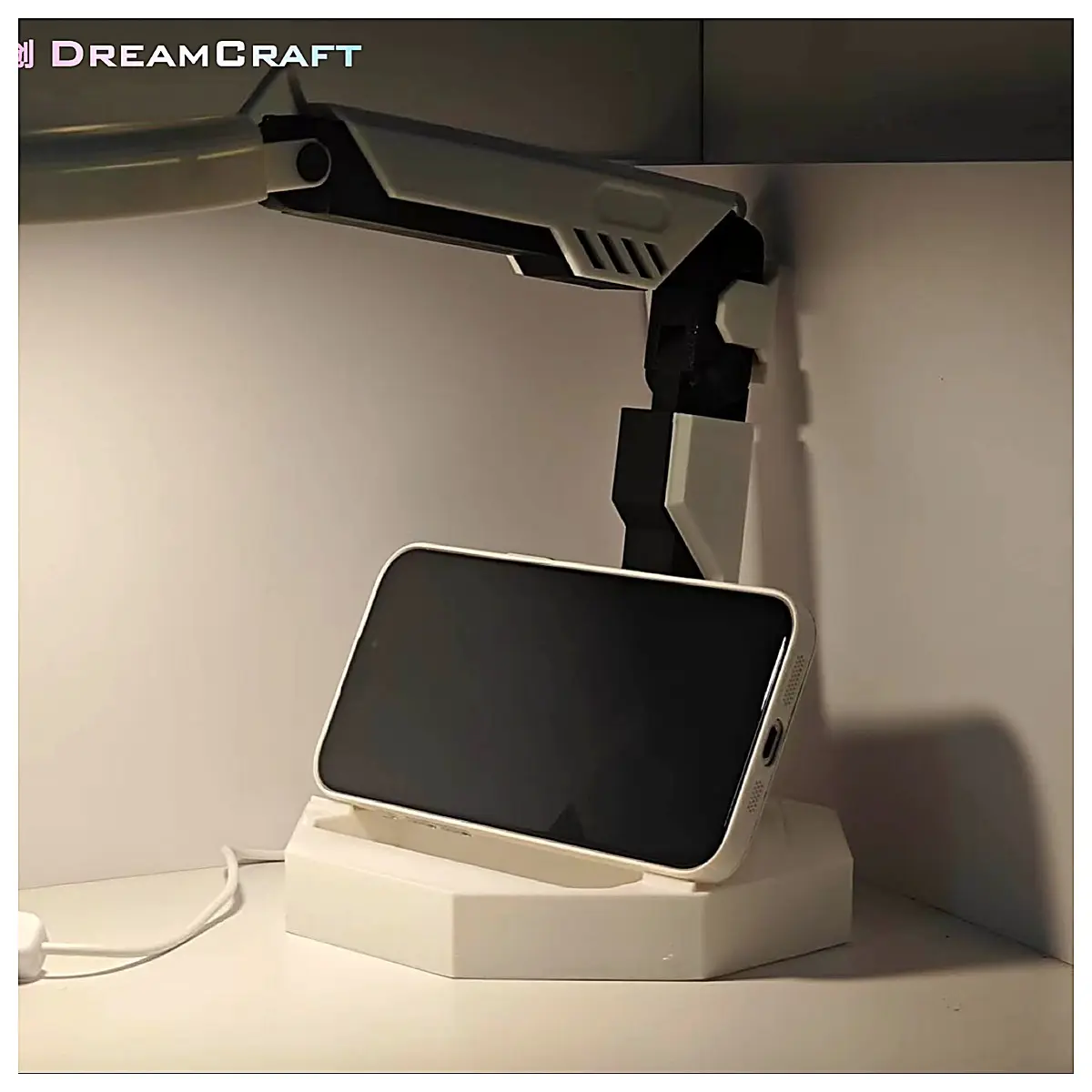 Sci Fi Mech Desk Phone Holder Pen Organizer Multi Function Night Creative Desktop Study Room Reading