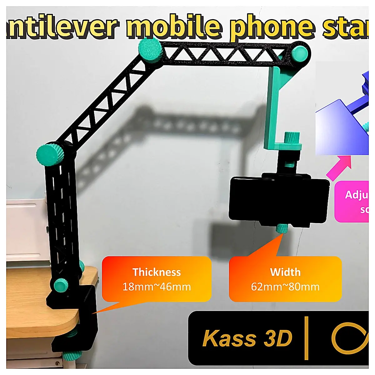 Adjustable Arm Phone Holder Flexible Swing Arm Desk Mount Holder Accessory Phone Stand Bracket Support