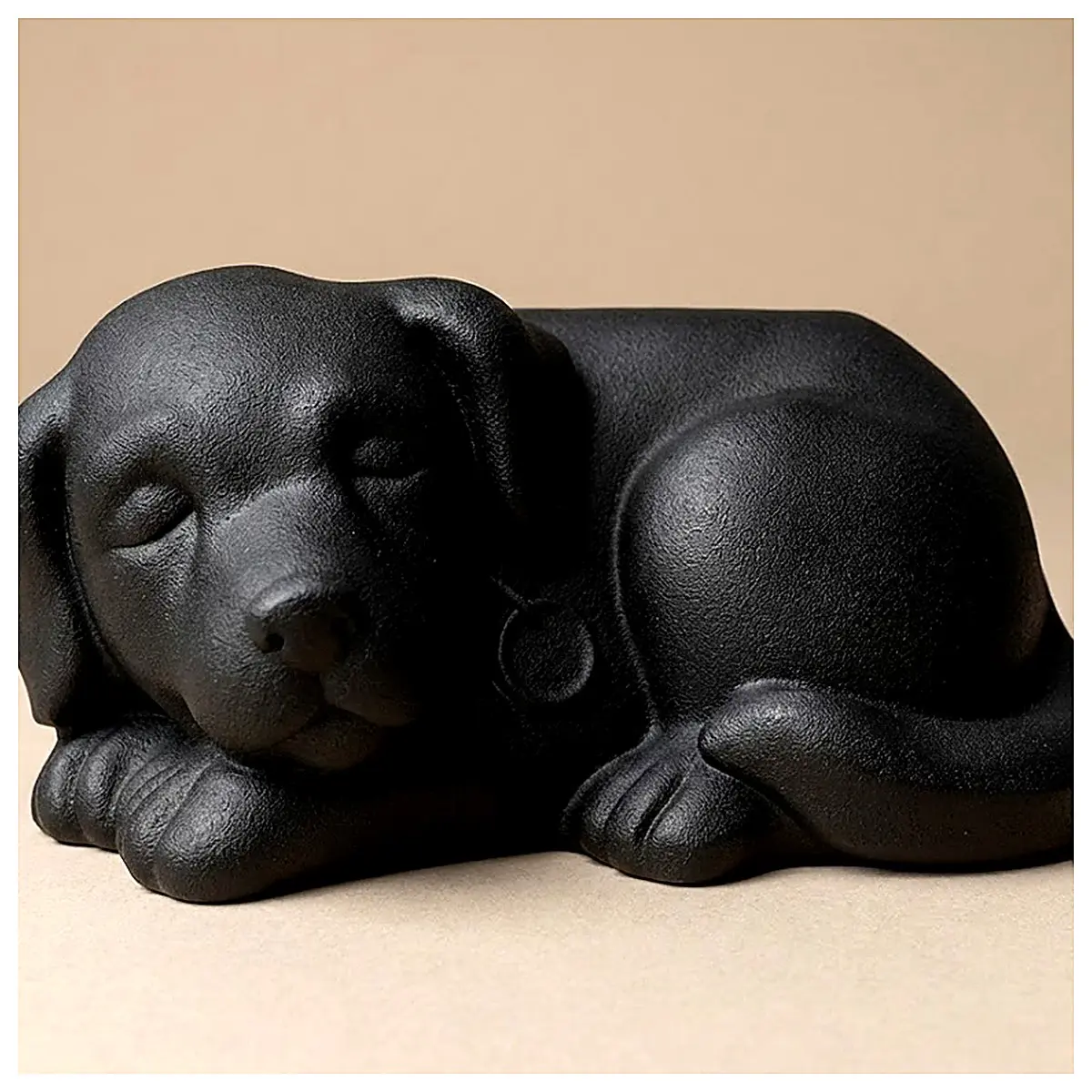 Windblown Puppy Figurine Miniature Pet Decoration Cute Dog Model Indoor Decor Kids Toy Wind Chime Accessory Puppy Figurine