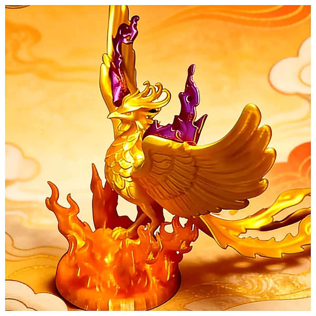 Phoenix Figurine TV Wall Mount Bird Decoration Hanging Bracket Bird Model Display Stand Sliced Phoenix Only
