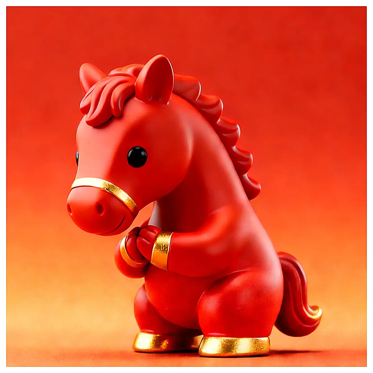 Year of the Horse Linkage Figurine Small Horse Model Toy Festival Decoration Horse Collection Ornament Gift Crimson Flame
