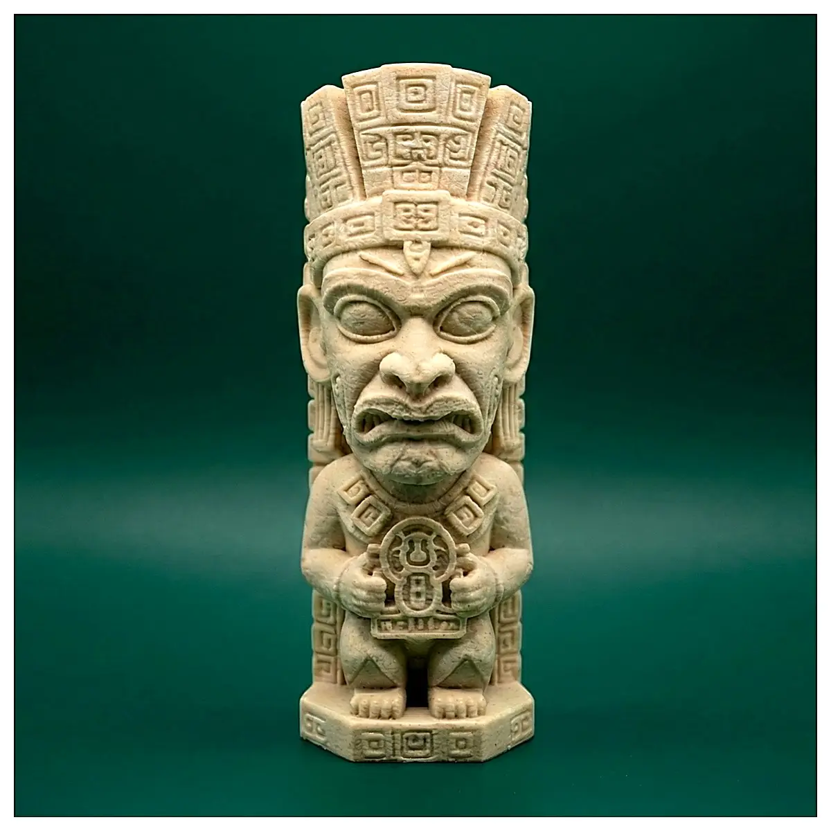 Aztec Totem Sculpture Ancient Deity Figurine Decorative Art Mexican Style Religious Ornament Collection Piece