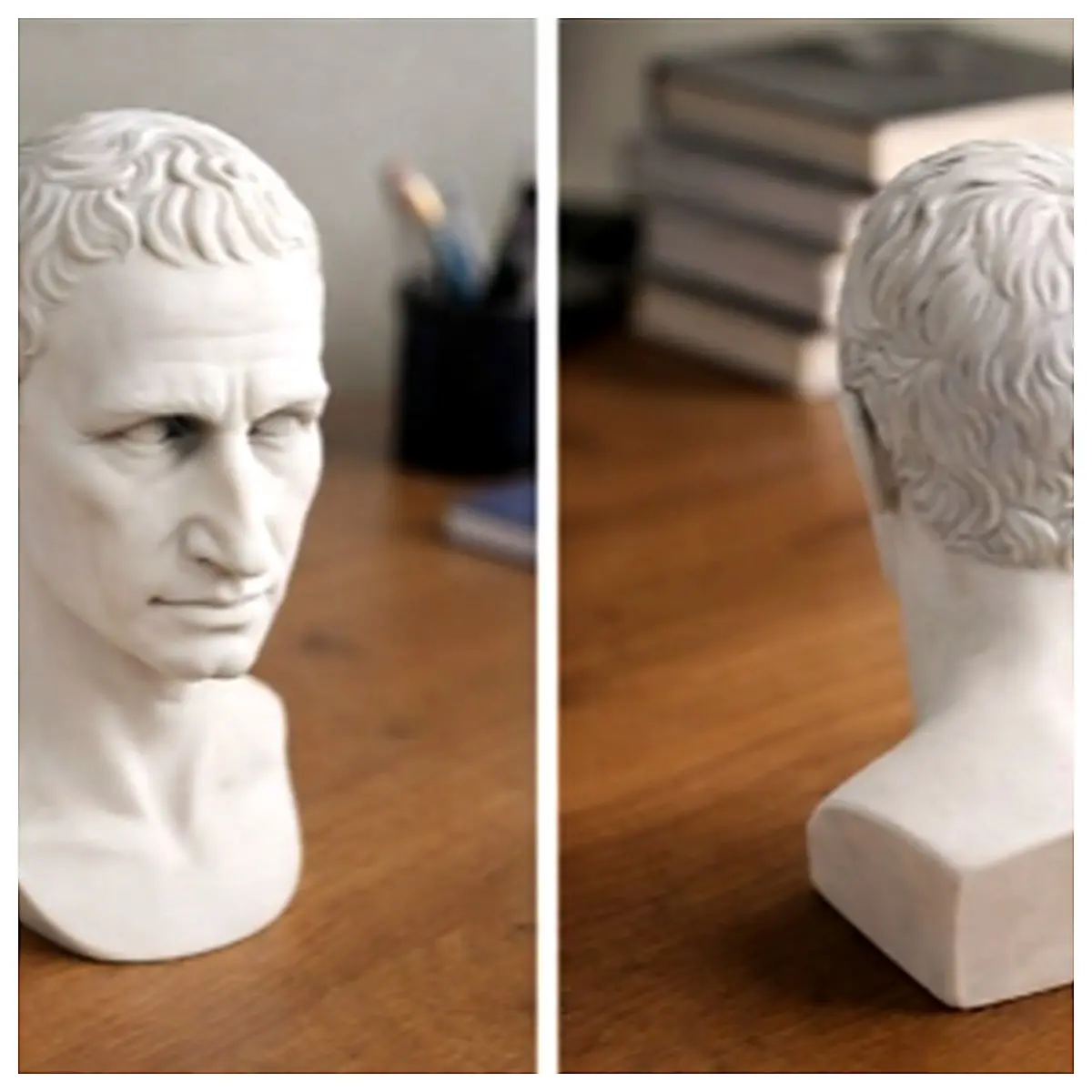 Julius Caesar Statue Roman Empire Sculpture Memorial Gift Collectible Historical Figure Desktop Decoration Art Piece Ornament
