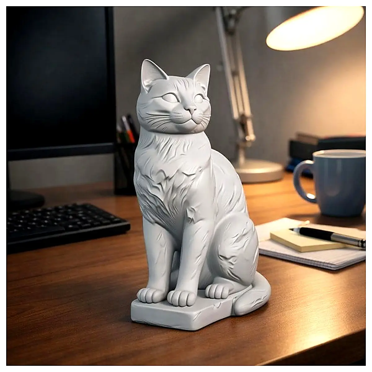 Cat Statue Figurine Home Decor Animal Ornament Cat Art Gift Creative Decoration Desk Ornament Pet Gift