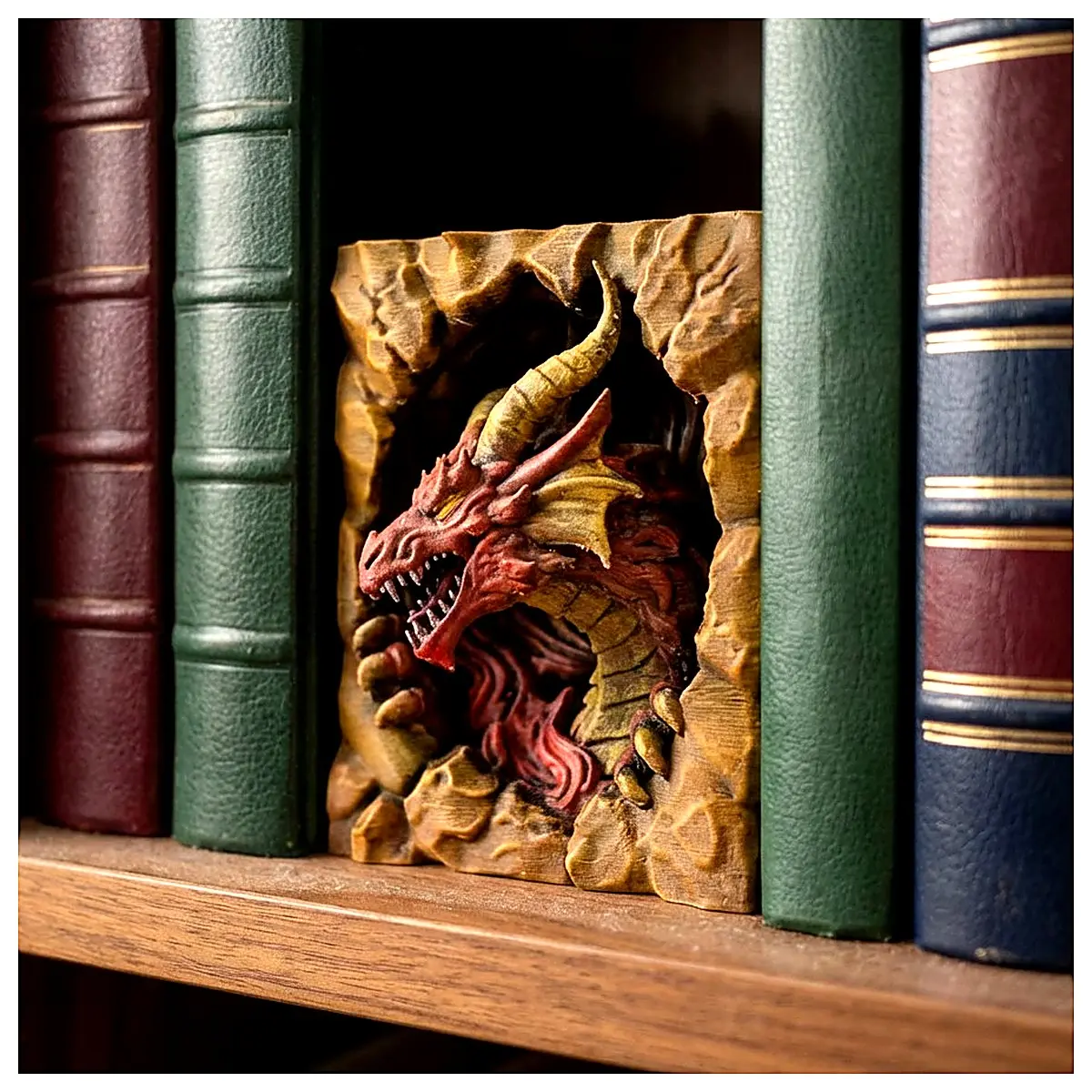 Dragon Lookout Book Stand Model Scene Model Desktop Decoration Scene Assembly Toys Display Stand Scene Showcase