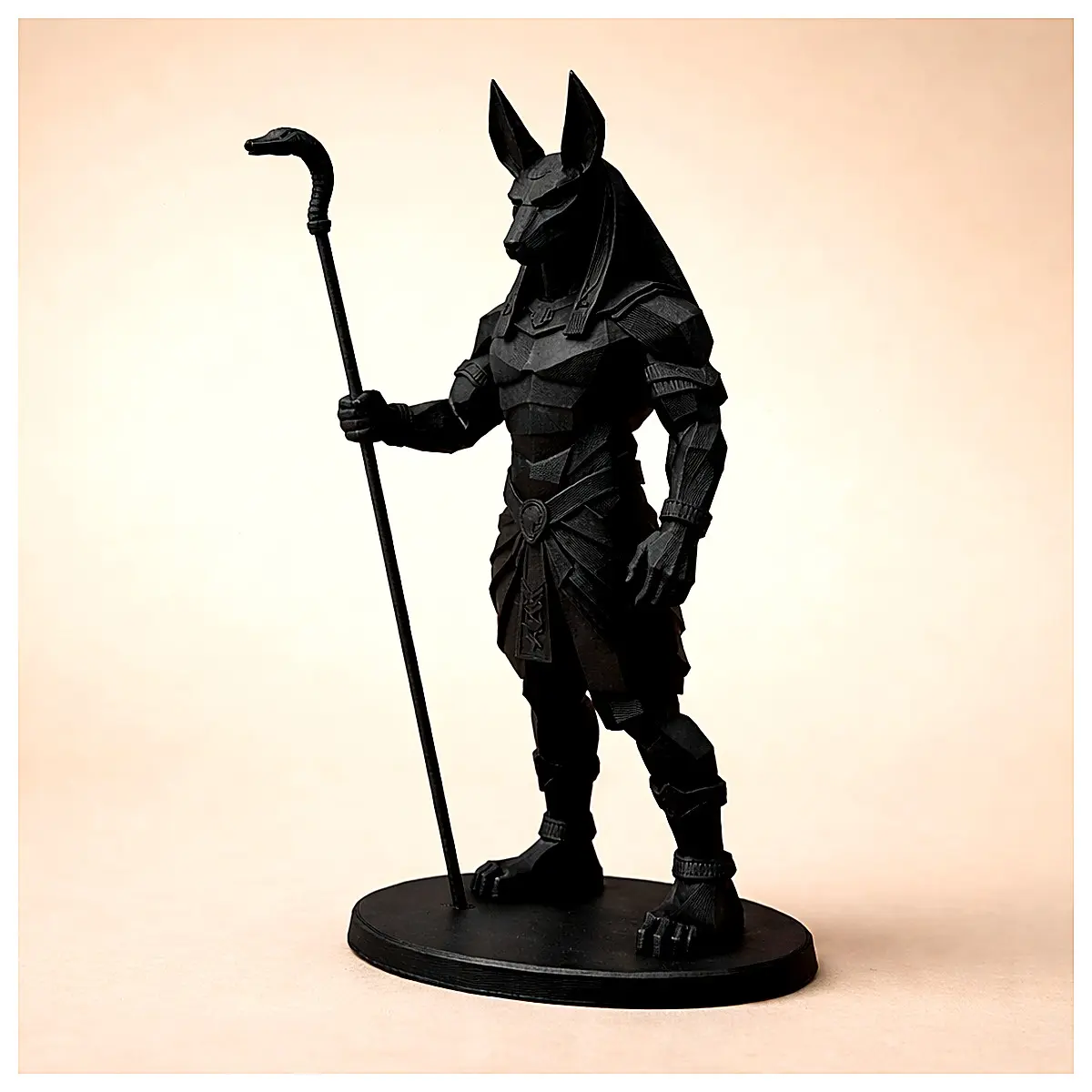 Anubis Low Poly Model Figurine Desk Decoration Art Collectible Display Piece Exotic Style