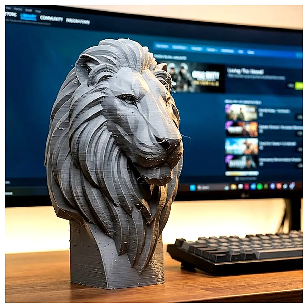 Lion Head Sculpture Decorative Art Figurine Animal Statue Modern Minimalist Interior Decoration Creative Gift Sculptures Art Piece