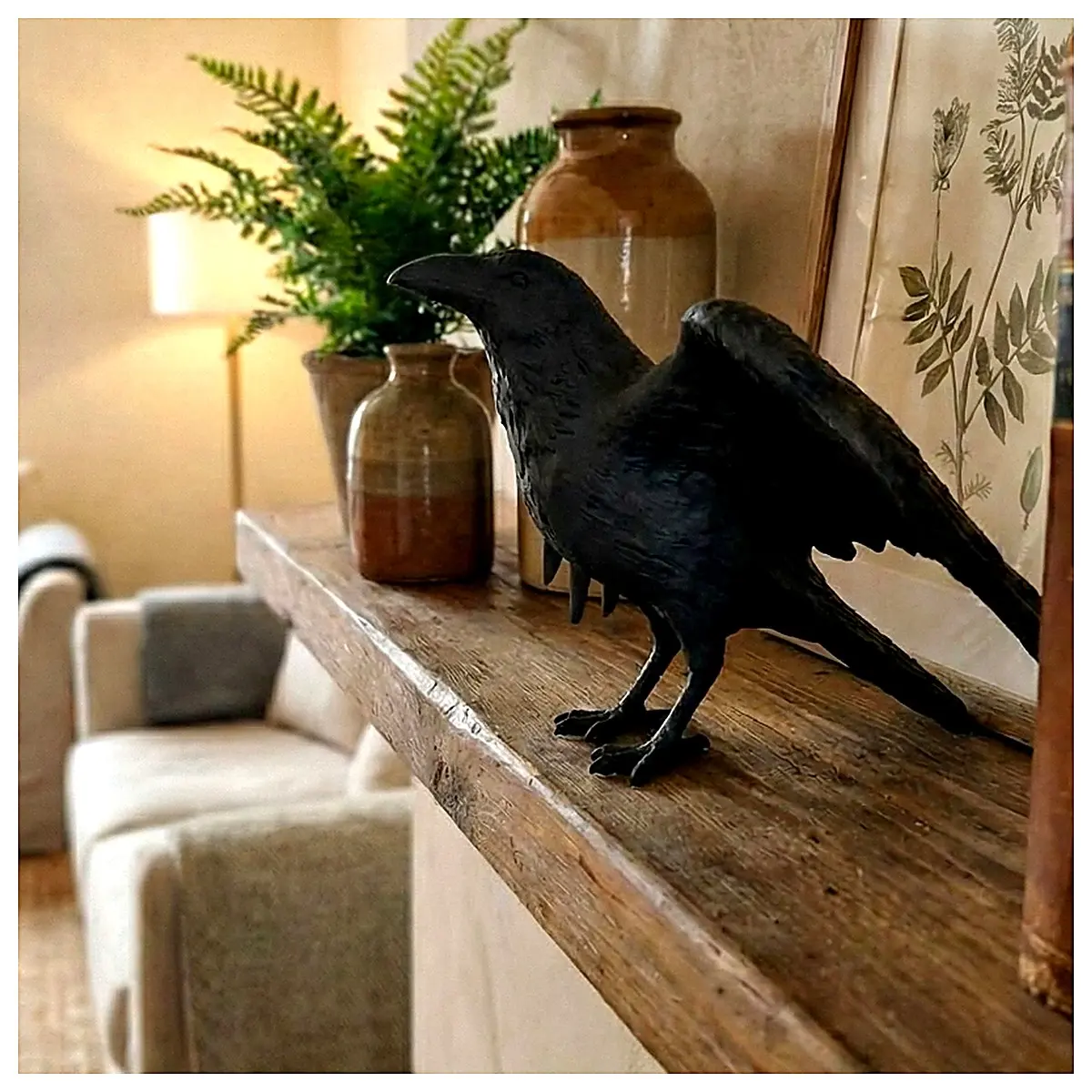 Crow Decoration Bird Ornament Hanging Decoration Wall Decor Bird Figures Room Decor Modern Minimalist Art Bird Collection