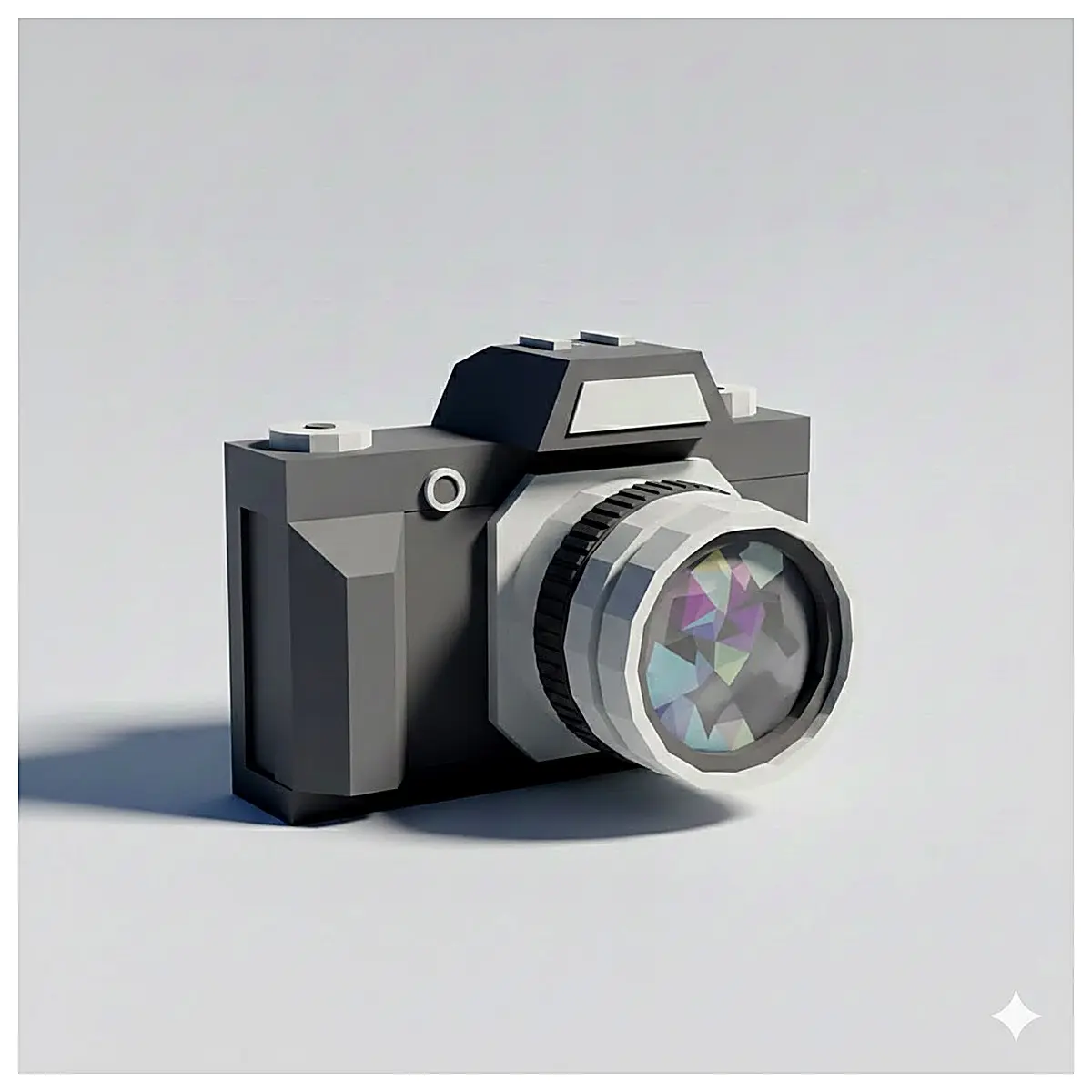 Low Poly Camera Accessories Lens Filter Mount Adapter Photography Video Creative Mobile Camera