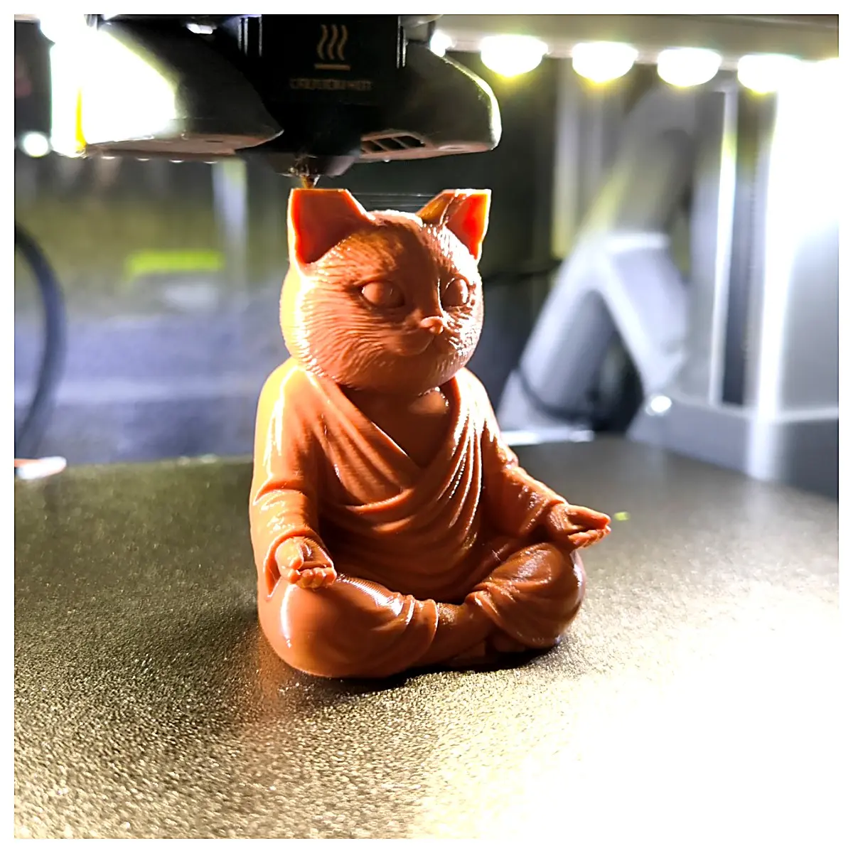 Zen Master Cat Desktop Sculpture Zen Decor Meditation Art Minimalist Figurine Home Accent Spiritual Gift