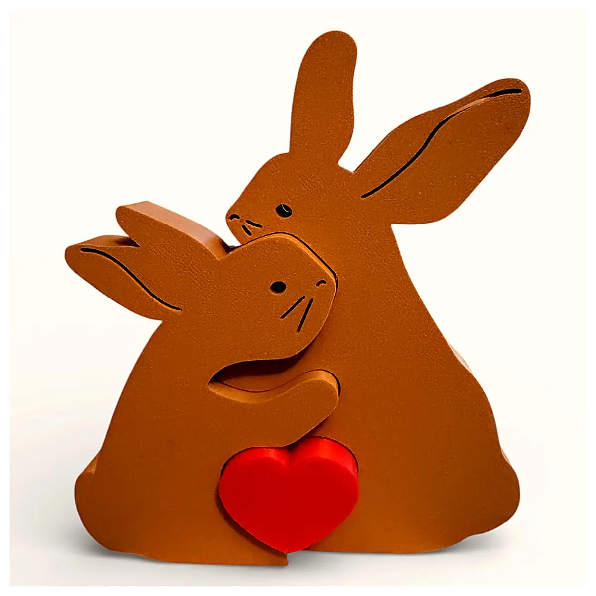 Rabbit Couple Figurine Romantic Gift Anniversary Present for Girlfriend Boyfriend Pet Decoration Love Tokens