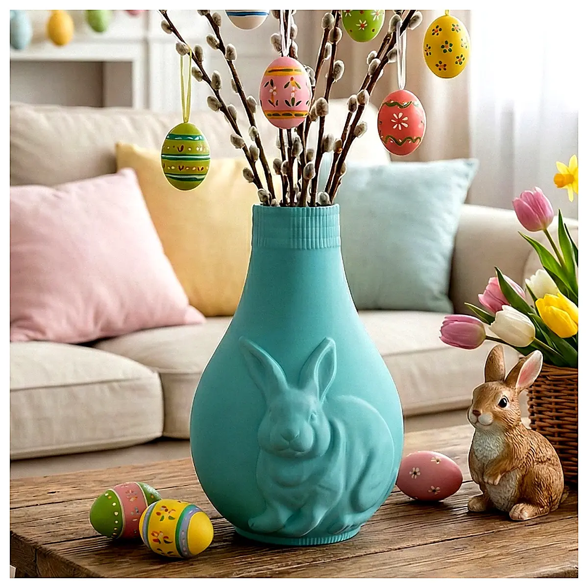 Easter Bunny Vase Decor Easter Bunny Festive Gift Creative Flower Holder Decorative Item