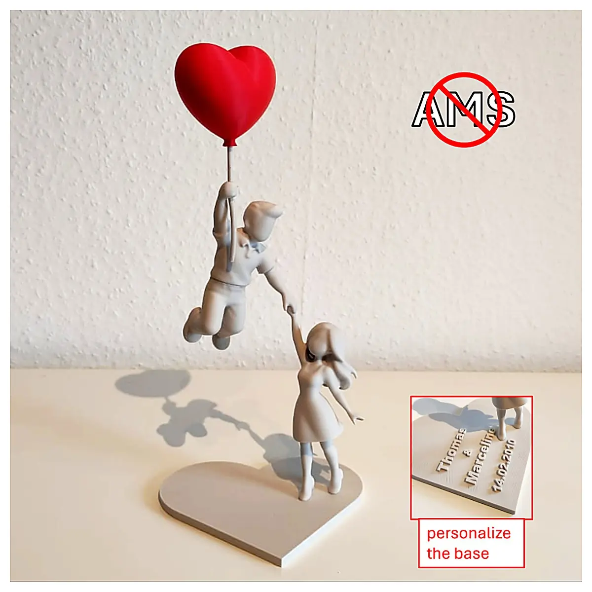 Floating Sculpture Love Illusion Romantic Gift Valentine s Day Decoration Figurine Art Scene Model Hanging Ornament