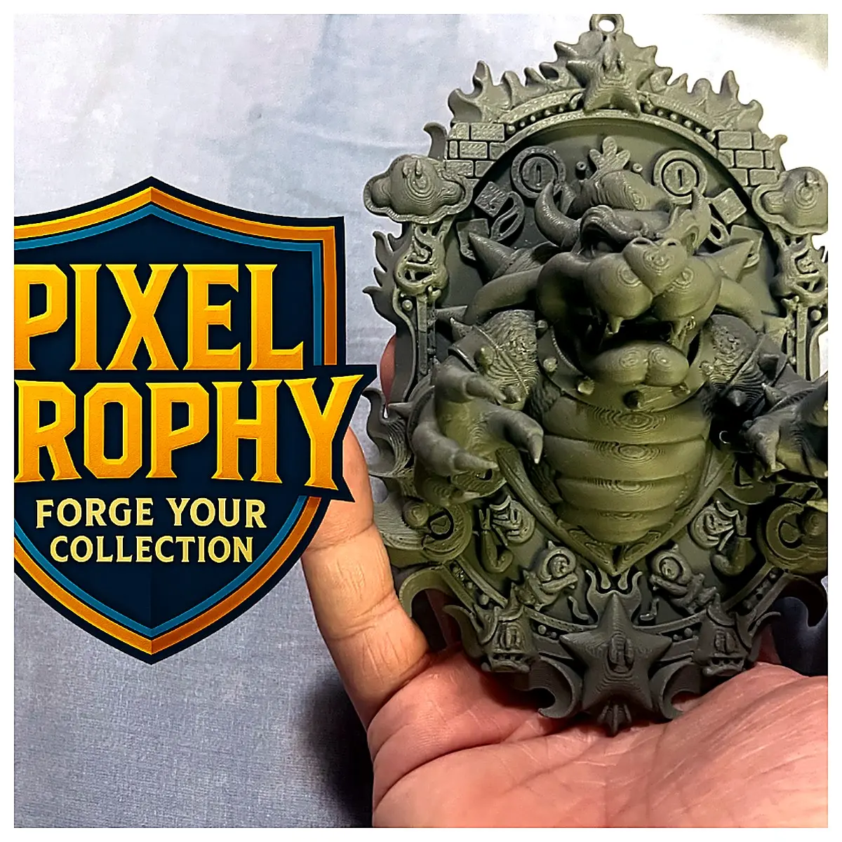 KuboWang Pixel Trophy Game Collectible Display Showcase Memorial Game Accessory Gaming Collectibles