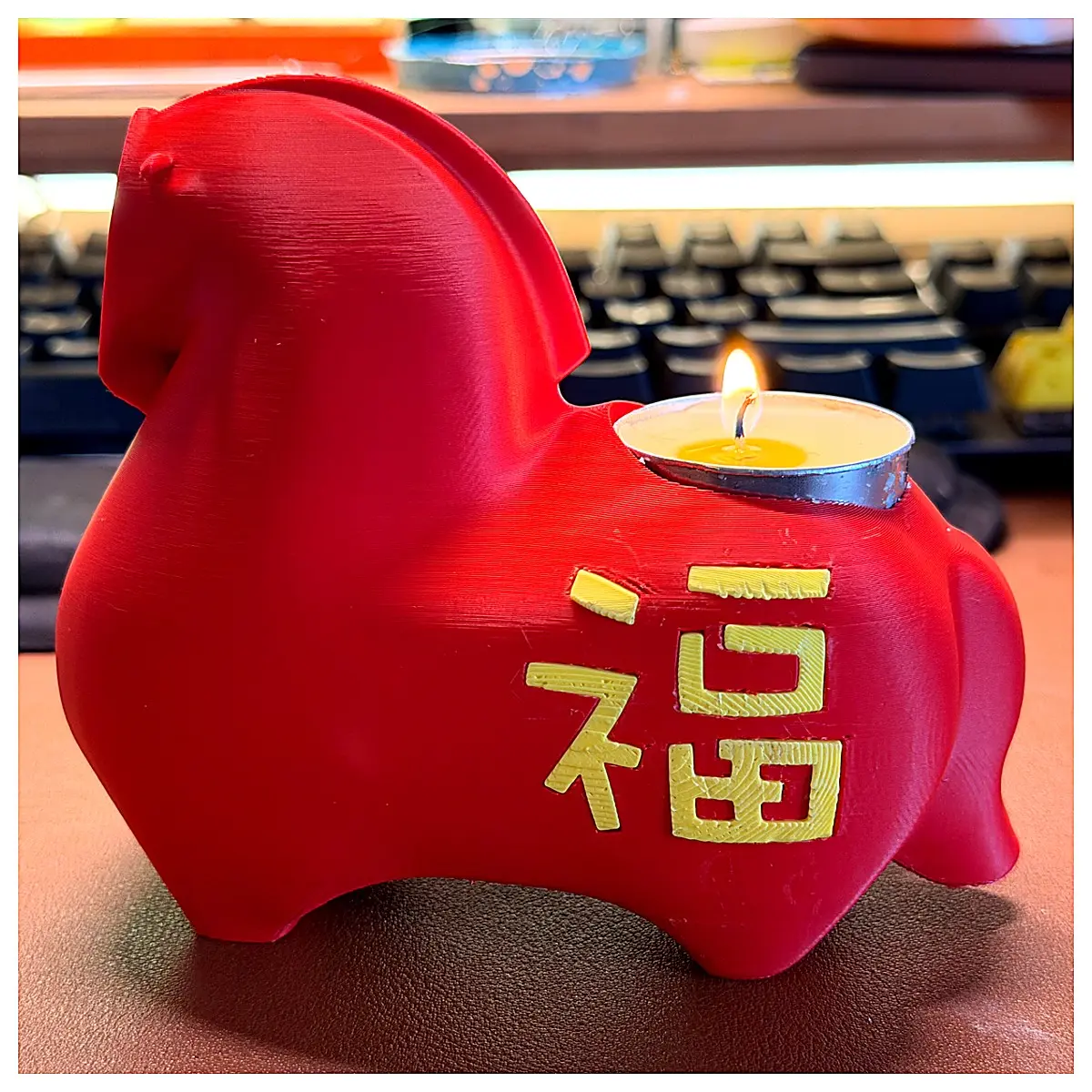 Ma Candlestick Lucky Horse Additions Candle Holder Decor Dragon Year Ornament Good Gift Festive Decoration