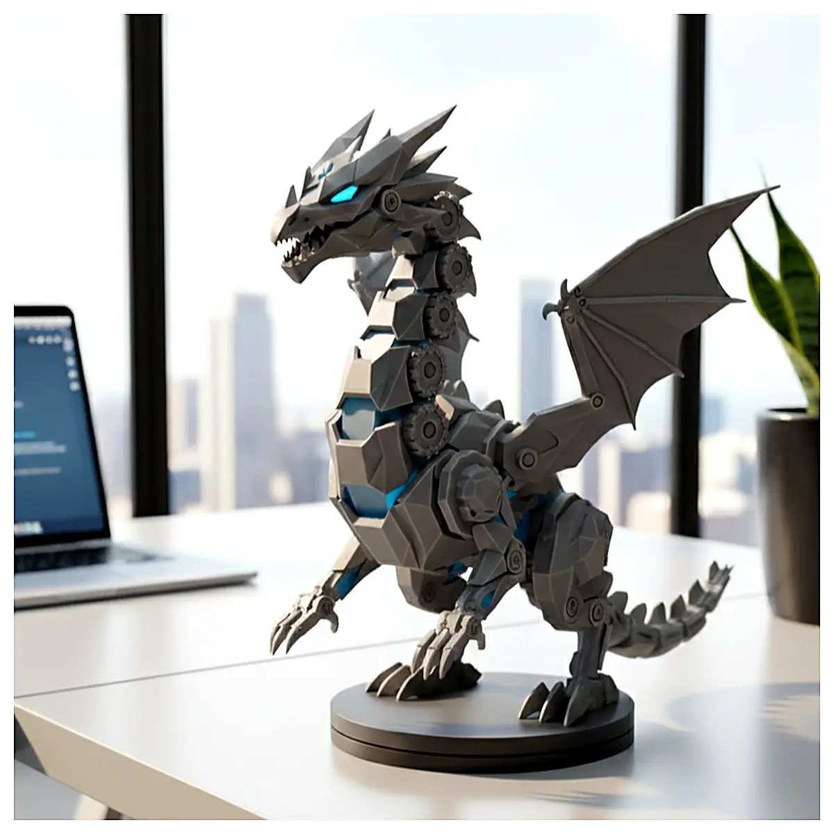 Cyber Dragon Mech Dragon Statue Model Toy Collectible High Precision Electronic Dragon Warplane Model Desktop Decoration