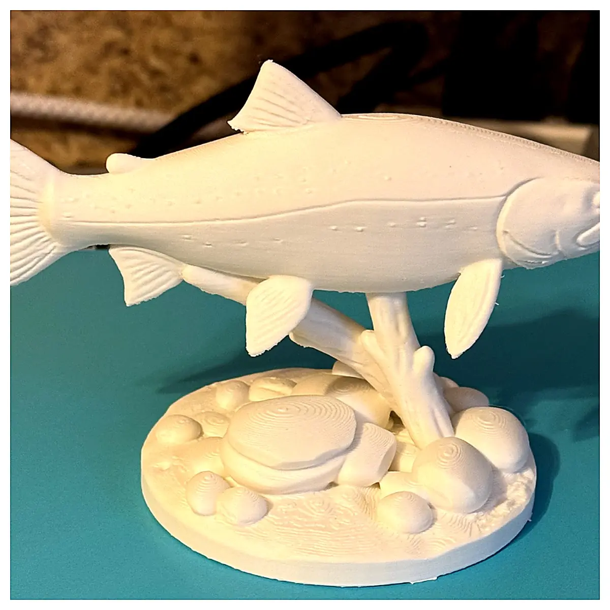 Trout Sculpture Fish Statue Decorative Art Water Feature Ornament Trout Theme Gift Sculpture Piece
