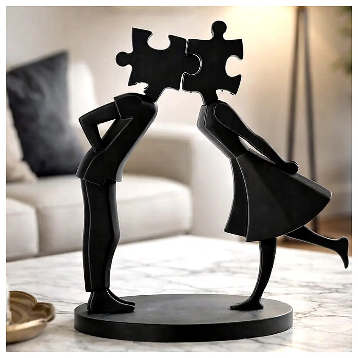 Puzzle Miniature Sculpture Valentine s Day Gift Romantic Figurine Desktop Decoration Creative Memorial Romantic Sculpture Gift