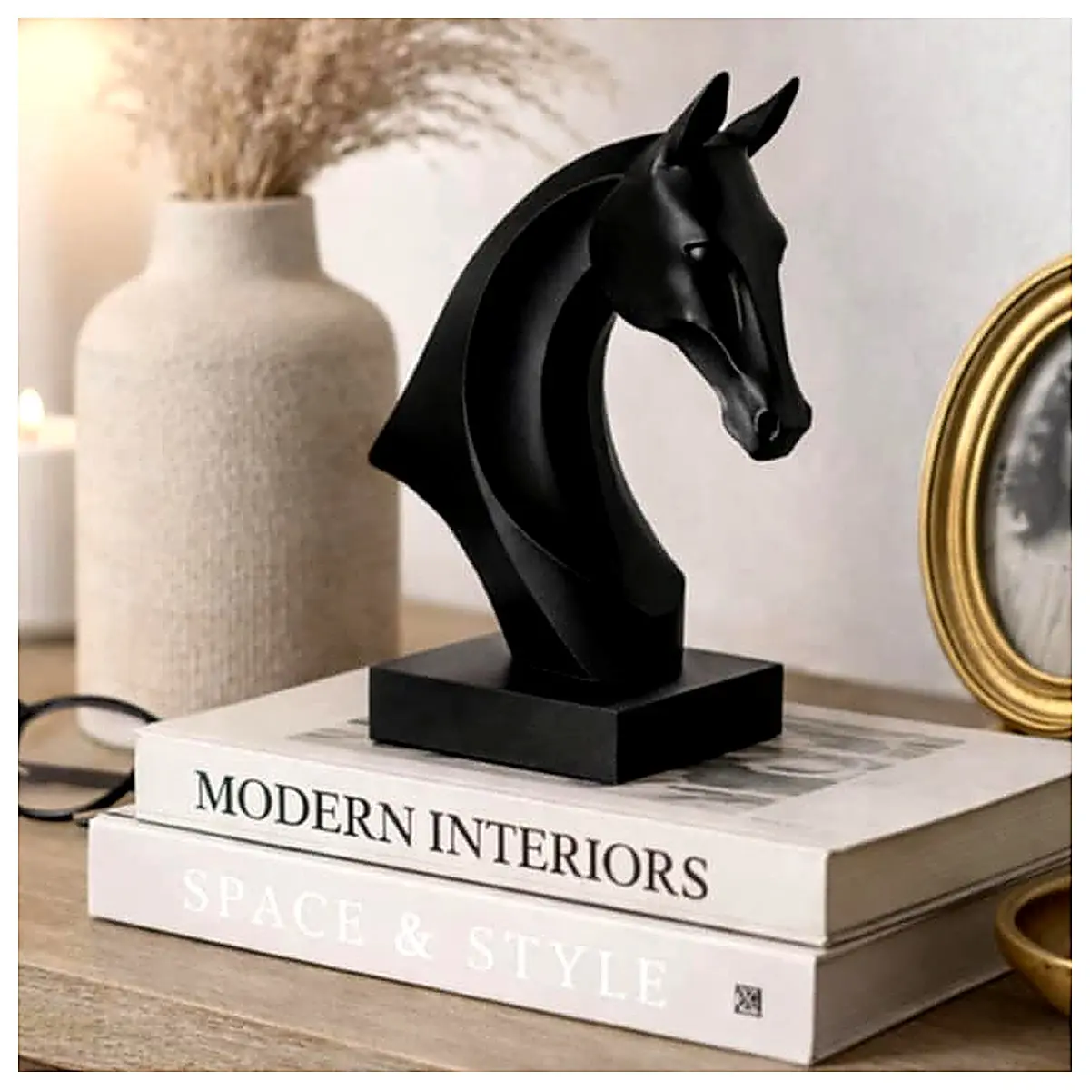 Modern Horse Sculpture Abstract Art Decoration Horse Figurine Wall Decor Indoor Art Collection Decorative Ornament