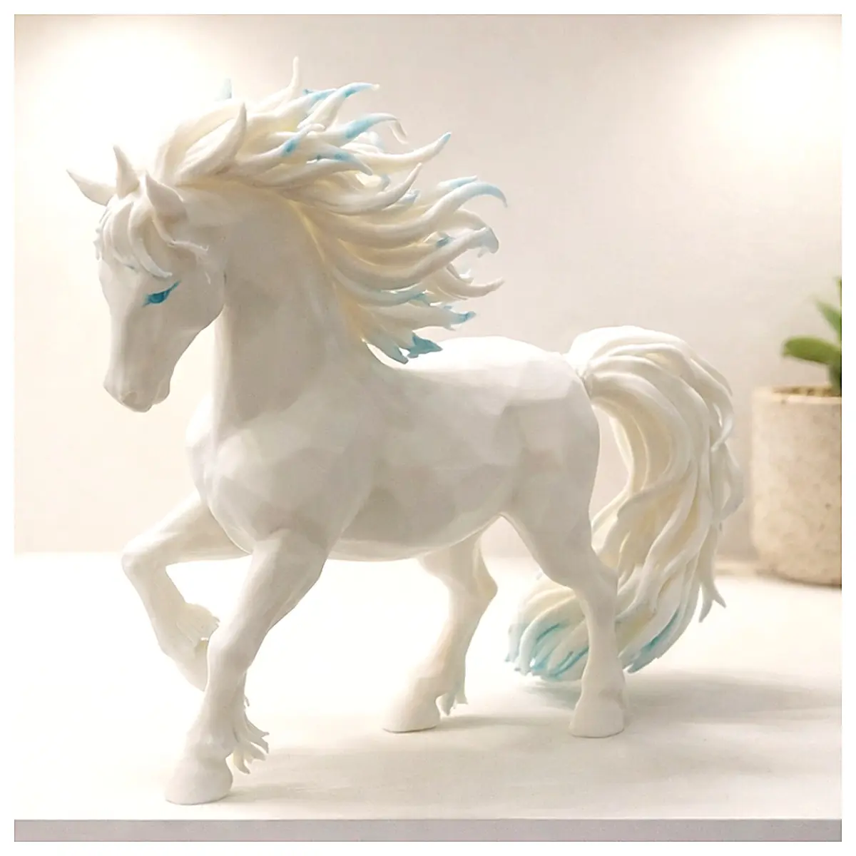 Low Poly Fantasy Horse 3D Printed Model Decoration Scene Props Game Character Desktop Figurine