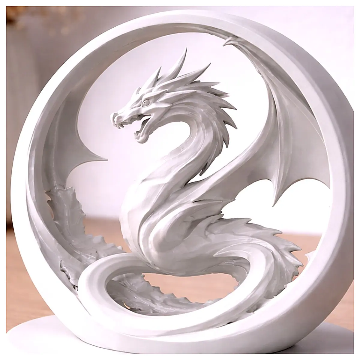 Elegant Dragon Ring Charm Home Decor Ornament Creative Gift Art Sculpture Dragon Decoration Collectible Gift Indoor Decor