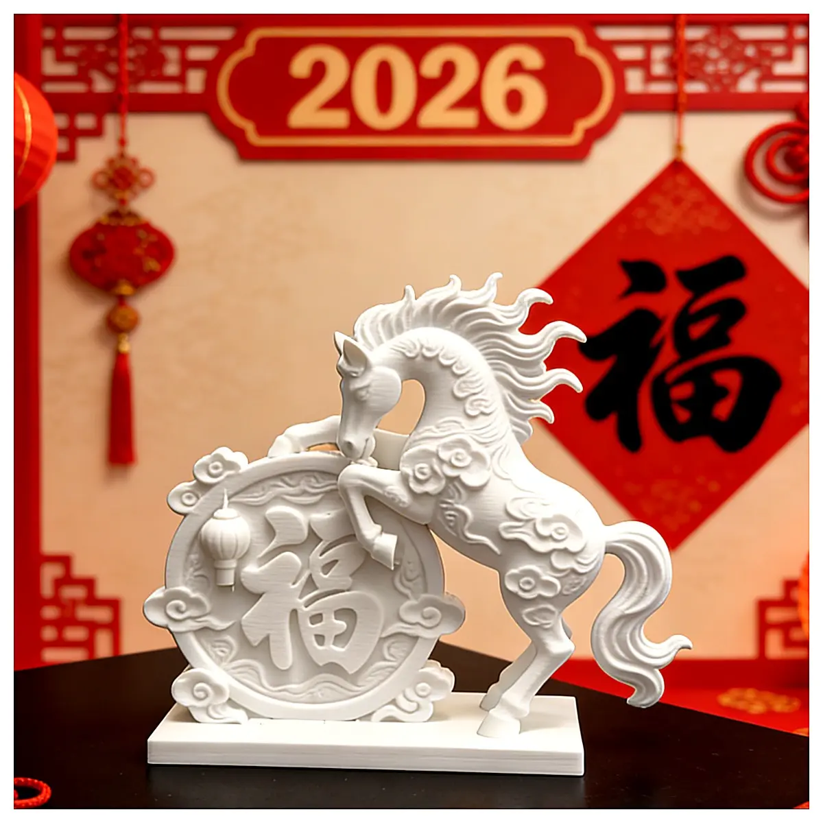 Fuma Dafo Ma 2026 New Year Lucky God Decoration Festive Toy Blessing Ornament Red Lucky Gift Party Supplies Celebration Decoration
