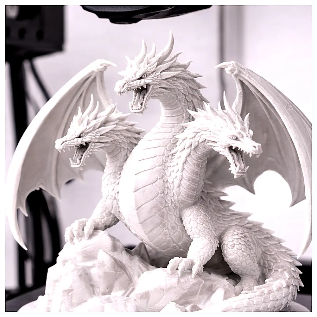 Three Headed Dragon Statue Figurine Dragon Sculpture Art Decor Dragon Culture Ornament Desk Display Gift Idea