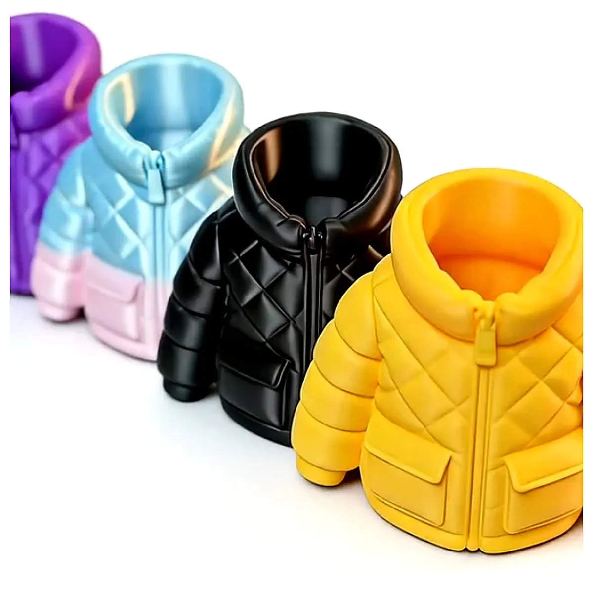 Down Jacket Pencil Holder Creative Decoration 3D Print Model Faux Fur Accent Office Desk Ornament MakerWorld