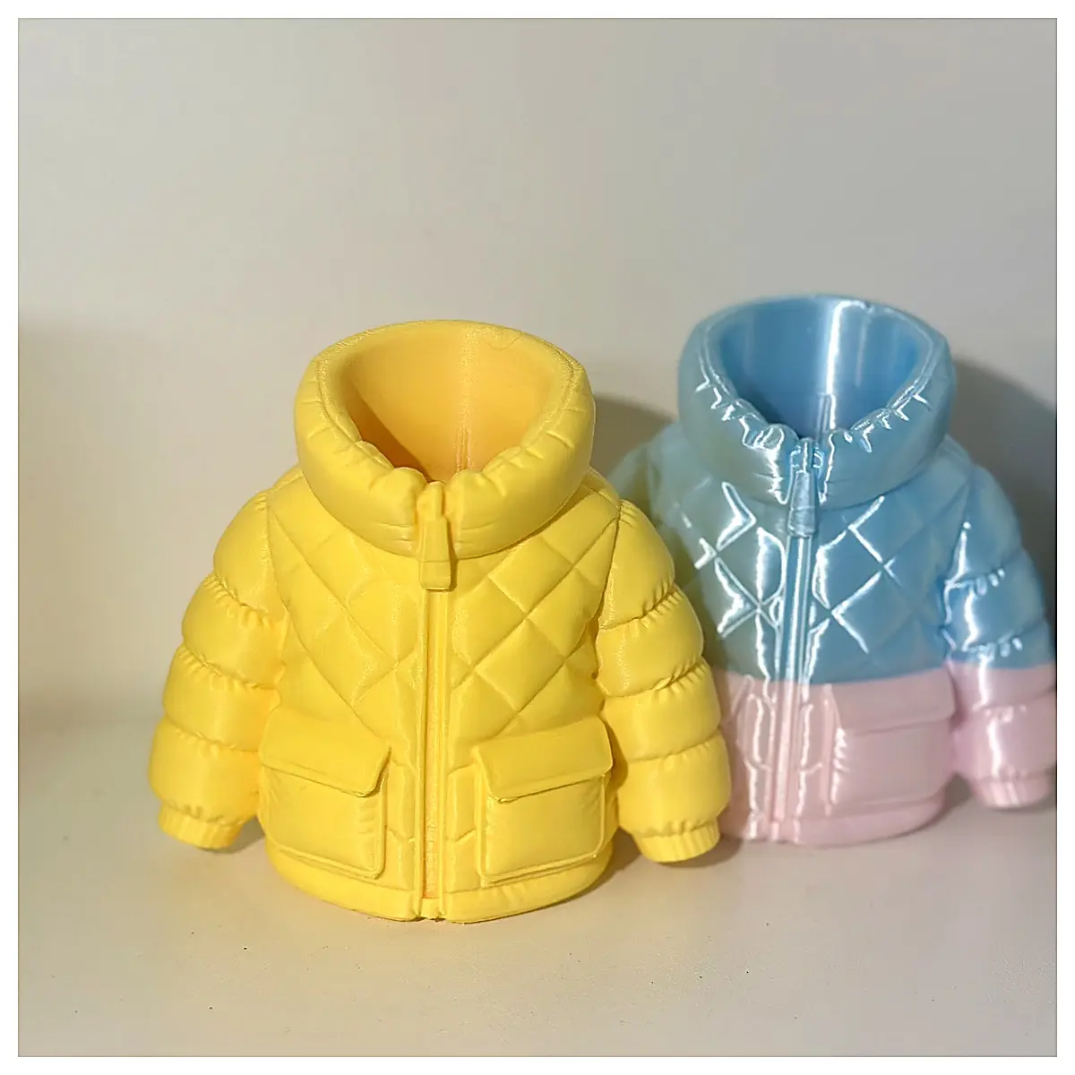 Down Jacket Pencil Holder Creative Decoration 3D Print Model Faux Fur Accent Office Desk Ornament MakerWorld