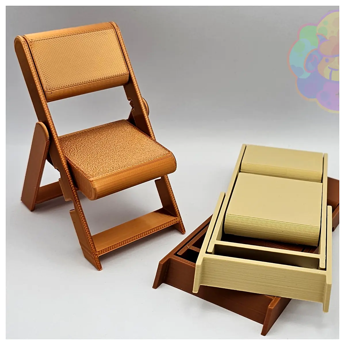 Tiny Folding Chair Print in Place Model 3D Printing Parts Assembly Instructions
