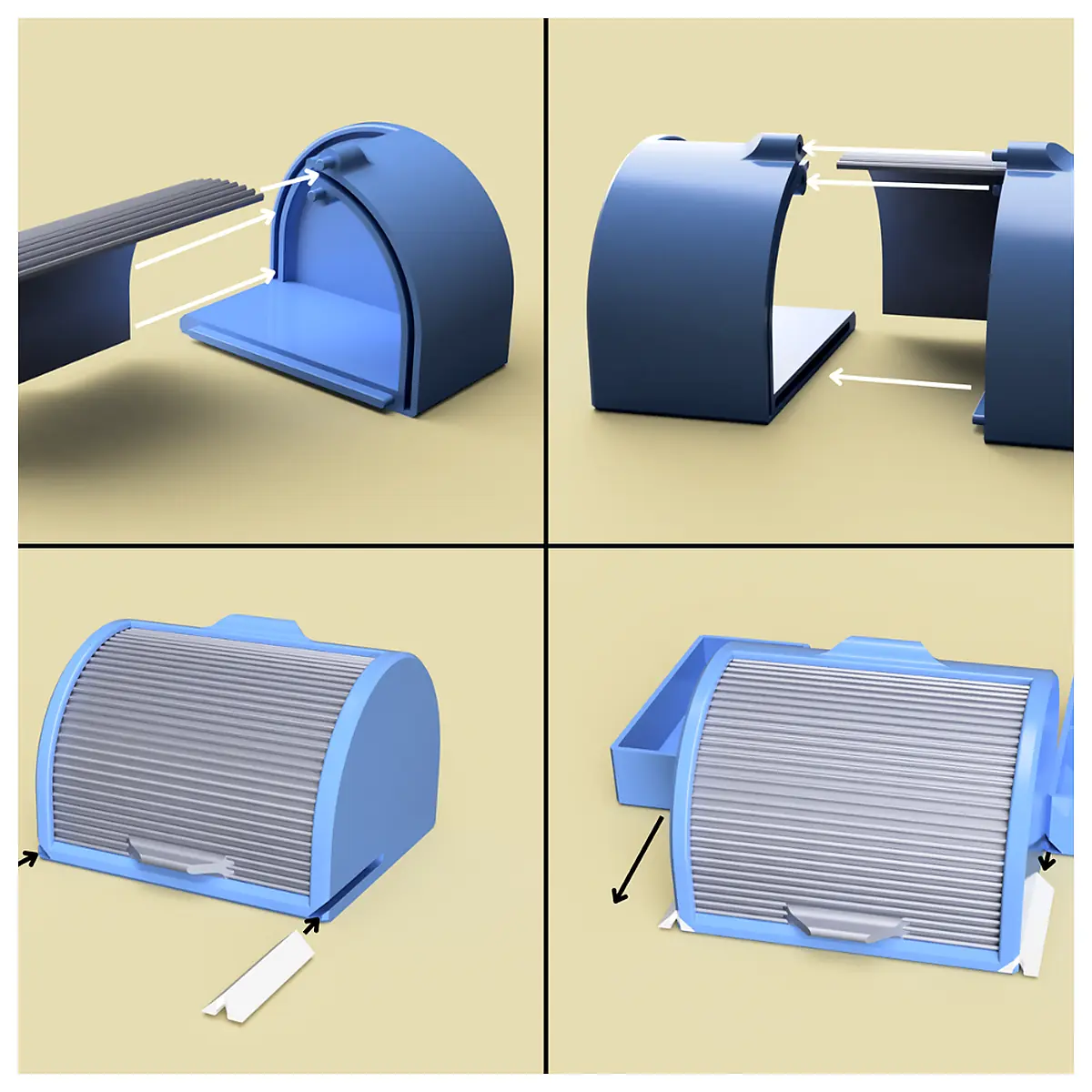 Roll Top Storage Box Parts Repair Storage Solutions Organization Supplies Storage Containers