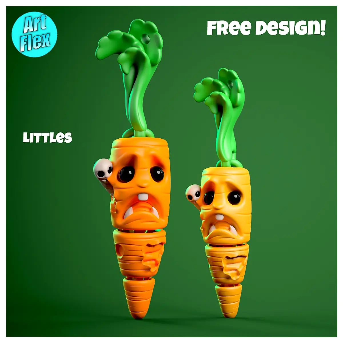 Zombie Carrot Keychain Flexi Art Flexible Toy Keyring Collectible Charms Fun Gift