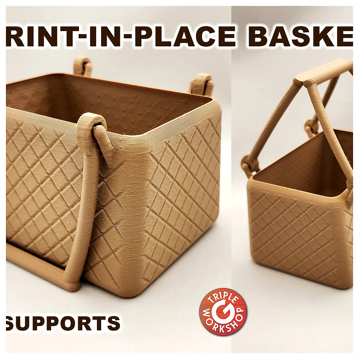Print in Place Basket Handles Printing Basket Parts Basket Repair Basket Components Handles