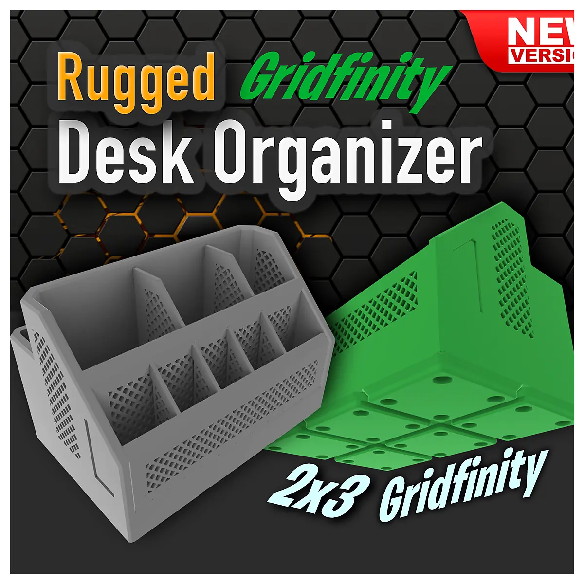 Desktop Organizer Gridfinity 2×3 System Storage Cubes Grid Storage Solutions Tool Box Accessories