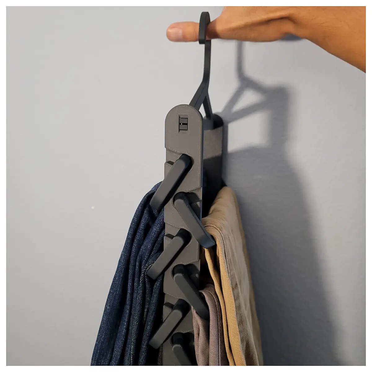 Tiered Hanger Organizer Closet Space Saver Hanging Clothes Rack Multi Tier Shelf Storage