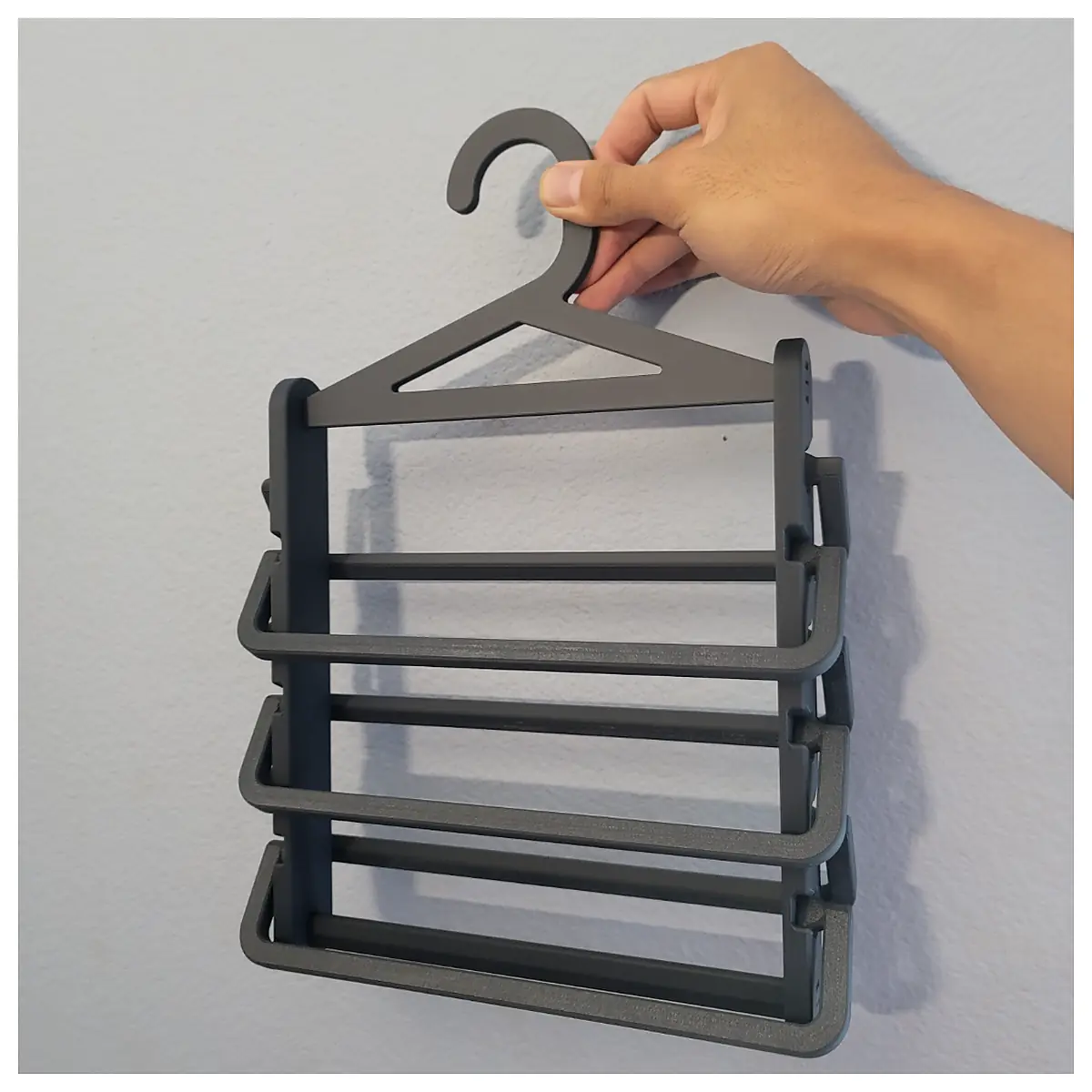 Tiered Hanger Organizer Closet Space Saver Hanging Clothes Rack Multi Tier Shelf Storage