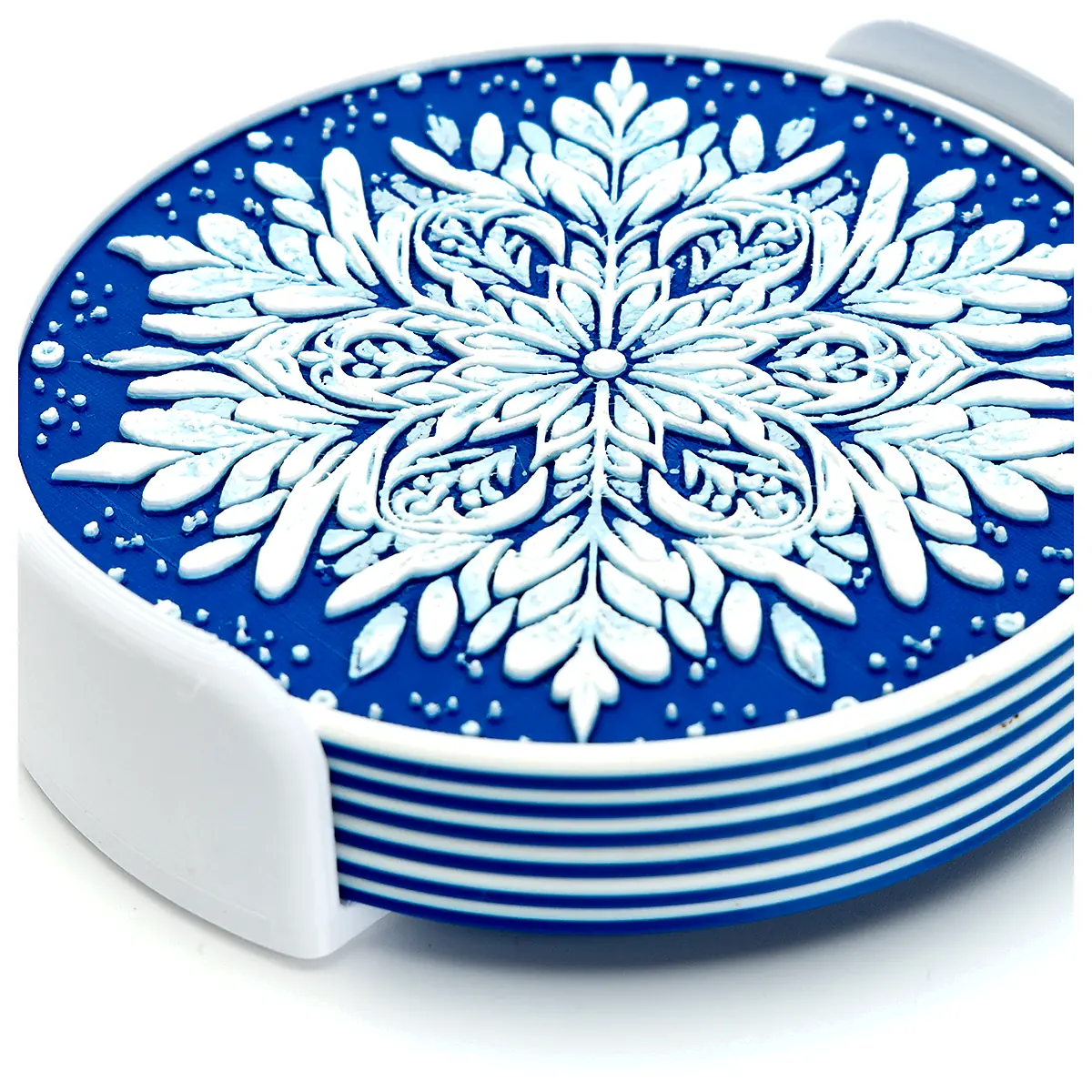 Snowflake Coasters Set Multi Purpose Waterproof Anti Slip Protect Tabletop Coffee Cup Mats Ceramic Coasters