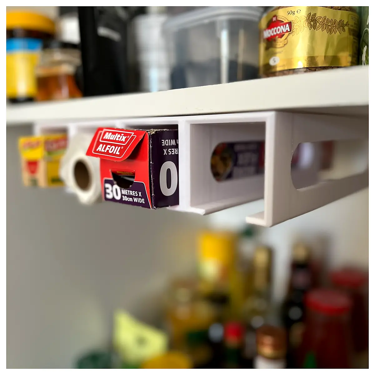 Cling Wrap Dispenser Holder Organizer Multi Purpose Kitchen Foil Seal Storage Easy Use