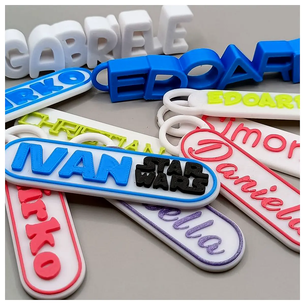 Personalized Name Tag Keychain ID Badge Holder Engrave Memorial Gift Decoration Phone Charm Keychains