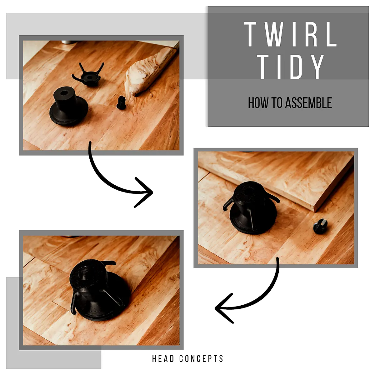 Spinning Storage Hook Organizer Under Cabinet Shelf Twirl Tidy Cable Management Space Saver