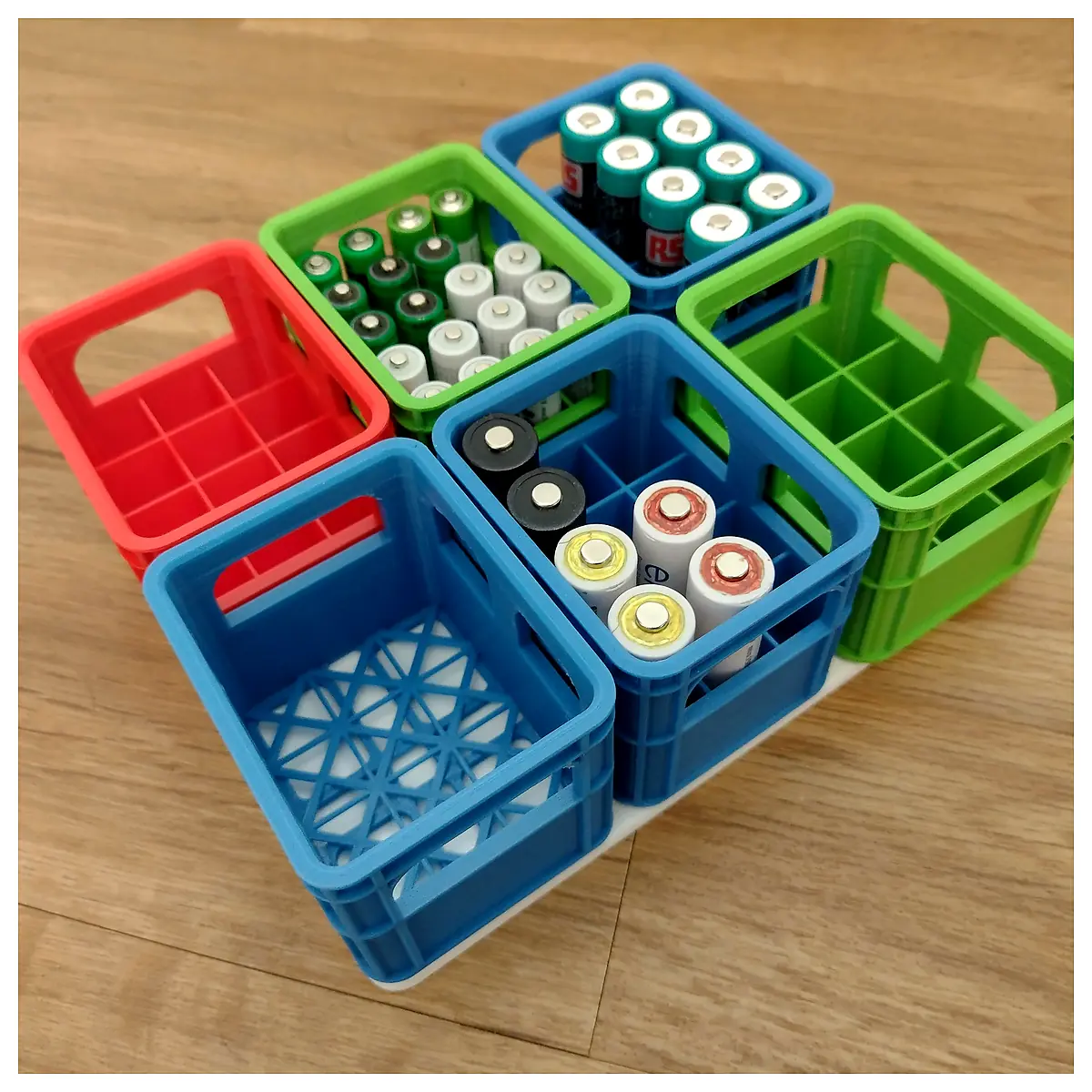 Stackable Beer Crates Universal Battery Storage Battery Parts Repair Organizer
