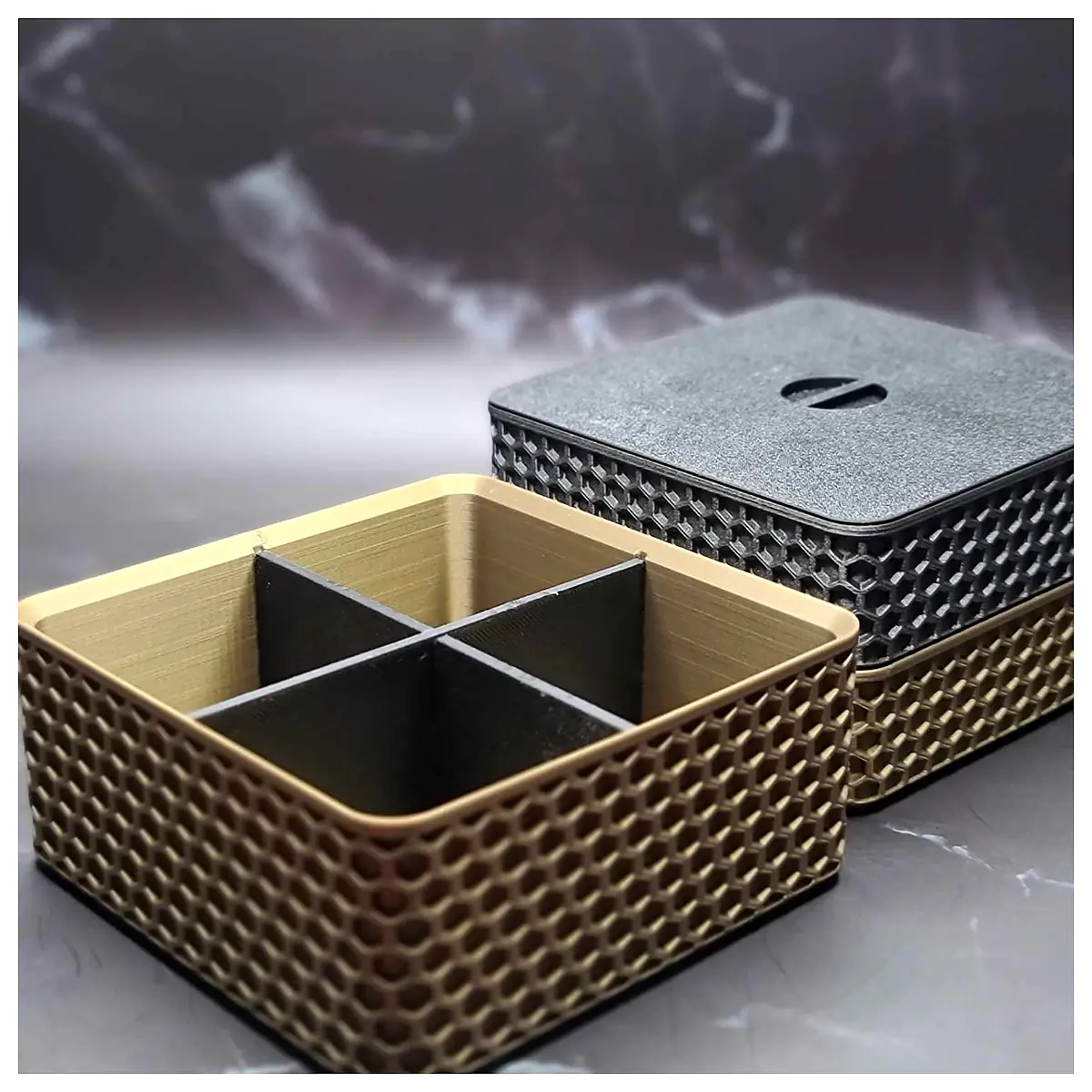 Honeycomb Storage Box Multi Compartment Organizer Large Capacity Box Easy Access Lid Storage Solutions Home Organization