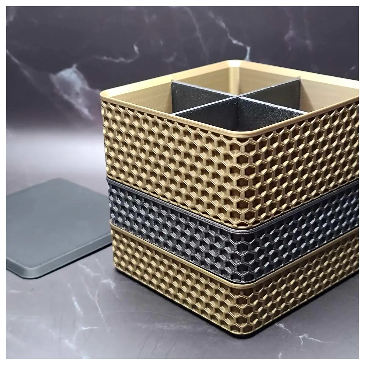 Honeycomb Storage Box Multi Compartment Organizer Large Capacity Box Easy Access Lid Storage Solutions Home Organization